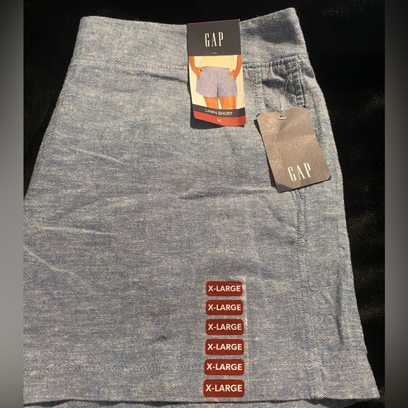 GAP Ladies Linen Shorts - Blue Chambray - Size XL - NWT - Picture 8 of 11